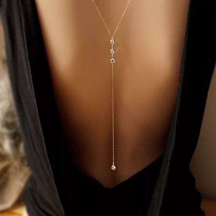 Body Jewelry Rhinestone - Neue Strass Sexy frauen Zurück Kette