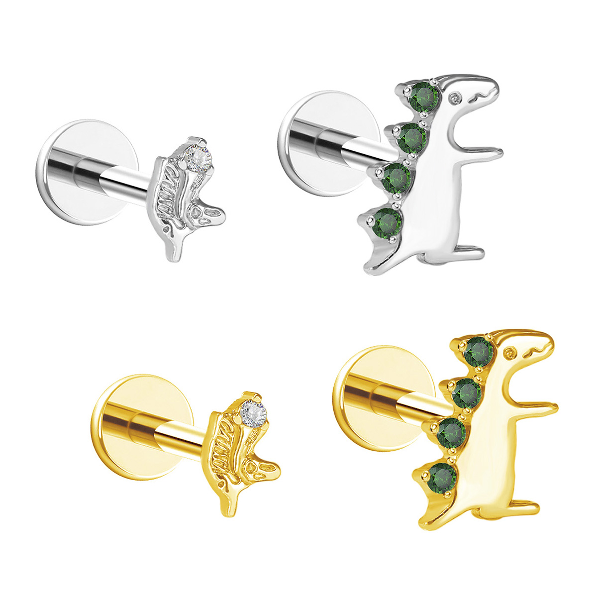 Body Jewelry Changing Kit - Ein süßer Dinosaurier-Lippen-Ohrstecker, Nasenstecker für Männer