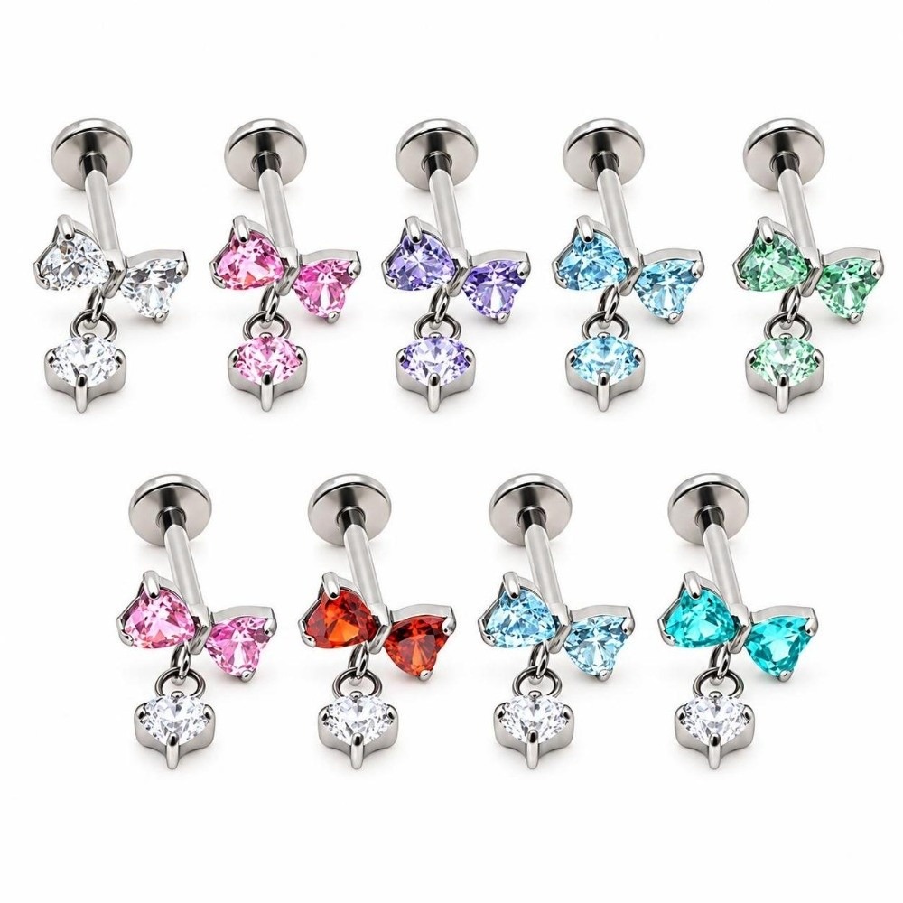 Body Jewelry Titanium - G23 Titan-Knochenmark-Ohrstecker mit Innengewinde, Hänge-Ohrring, Ohrpiercing,