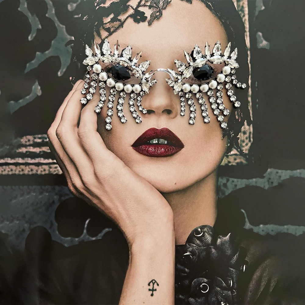 Body Jewelry Women - Stone fans Quaste Brille Rahmen für