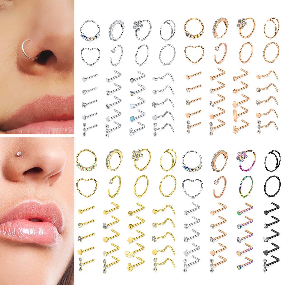 Body Jewelry Changing Kit - 28 Teile/satz 20g Edelstahl Nasenringe Hoop