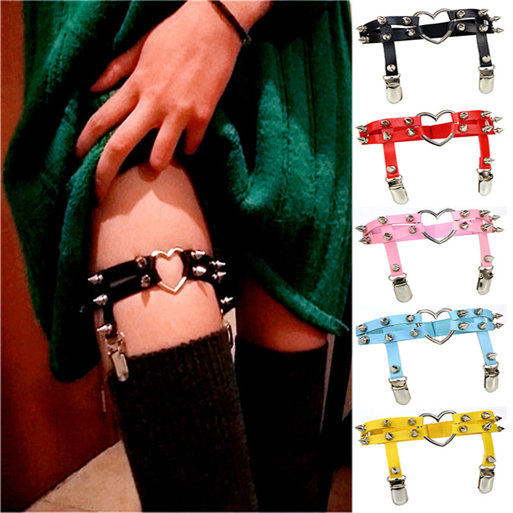 1Pcs Frauen Punk Goth Herz PU  – Body Jewelry Women Bewertung und Preis